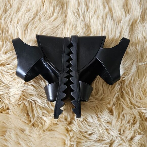 Tamara Mellon Black Leather Slingback Sandal Heels Size 40 - Picture 8 of 10